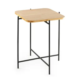 Petite table en bois carrée - structure métal noir JENA