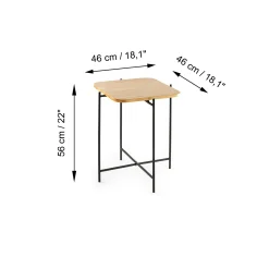 Petite table en bois carrée - structure métal noir JENA