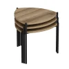 Petite table gigogne moderne effet noyer (lot de 3) JENA