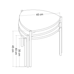Petite table gigogne moderne 3 couleurs (lot de 3) JENA