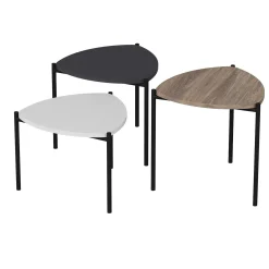Petite table gigogne moderne 3 couleurs (lot de 3) JENA