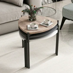 Petite table gigogne moderne 3 couleurs (lot de 3) JENA