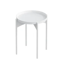 Petite table ronde blanche design & plateau assorti SFAX