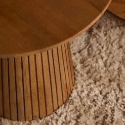 Petite table ronde bois à pied rainuré CALERO