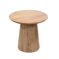 Petite table ronde bois à pied rainuré CALERO