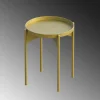 Petite table ronde dorée design & plateau assorti SFAX