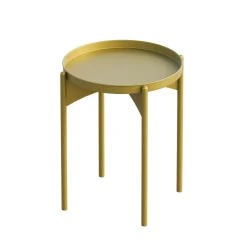 Petite table ronde dorée design & plateau assorti SFAX