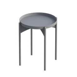 Petite table ronde grise design & plateau assorti SFAX