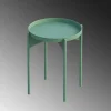 Petite table ronde verte design & plateau assorti SFAX