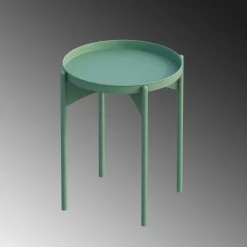 Petite table ronde verte design & plateau assorti SFAX