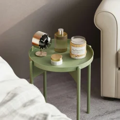 Petite table ronde verte design & plateau assorti SFAX