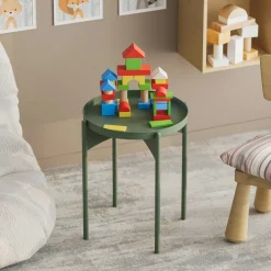 Petite table ronde verte design & plateau assorti SFAX