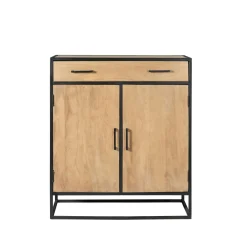Petit meuble d'entrée en bois clair 2 portes RIVANO