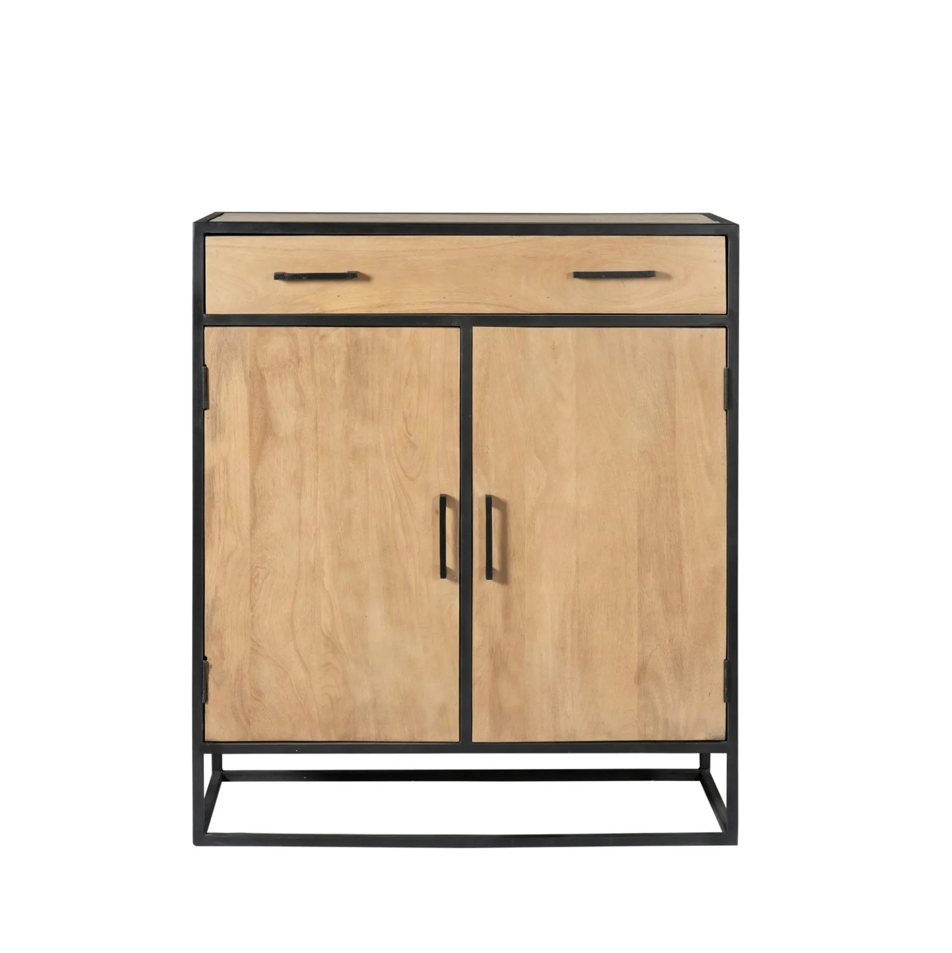 Petit meuble d'entrée en bois clair 2 portes RIVANO