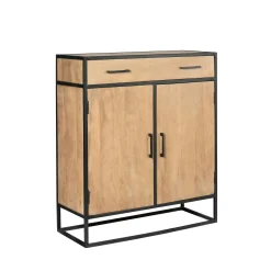 Petit meuble d'entrée en bois clair 2 portes RIVANO