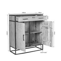 Petit meuble d'entrée en bois clair 2 portes RIVANO