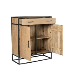 Petit meuble d'entrée en bois clair 2 portes RIVANO