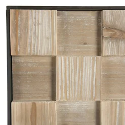 Petit meuble de rangement bois de sapin damier CARPATES