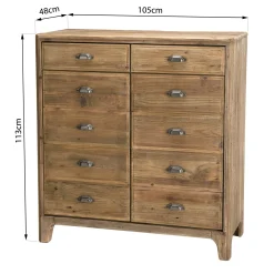 Petit meuble de rangement en bois de pin recyclé DENVER