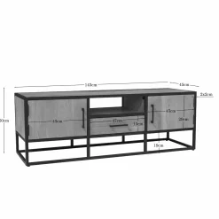 Petit meuble TV bois clair 2 portes 1 tiroir RIVANO