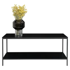 Petit meuble TV noir minimaliste - design à 2 niveaux TALLINN
