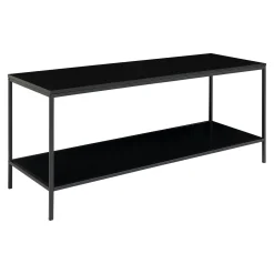 Petit meuble TV noir minimaliste - design à 2 niveaux TALLINN
