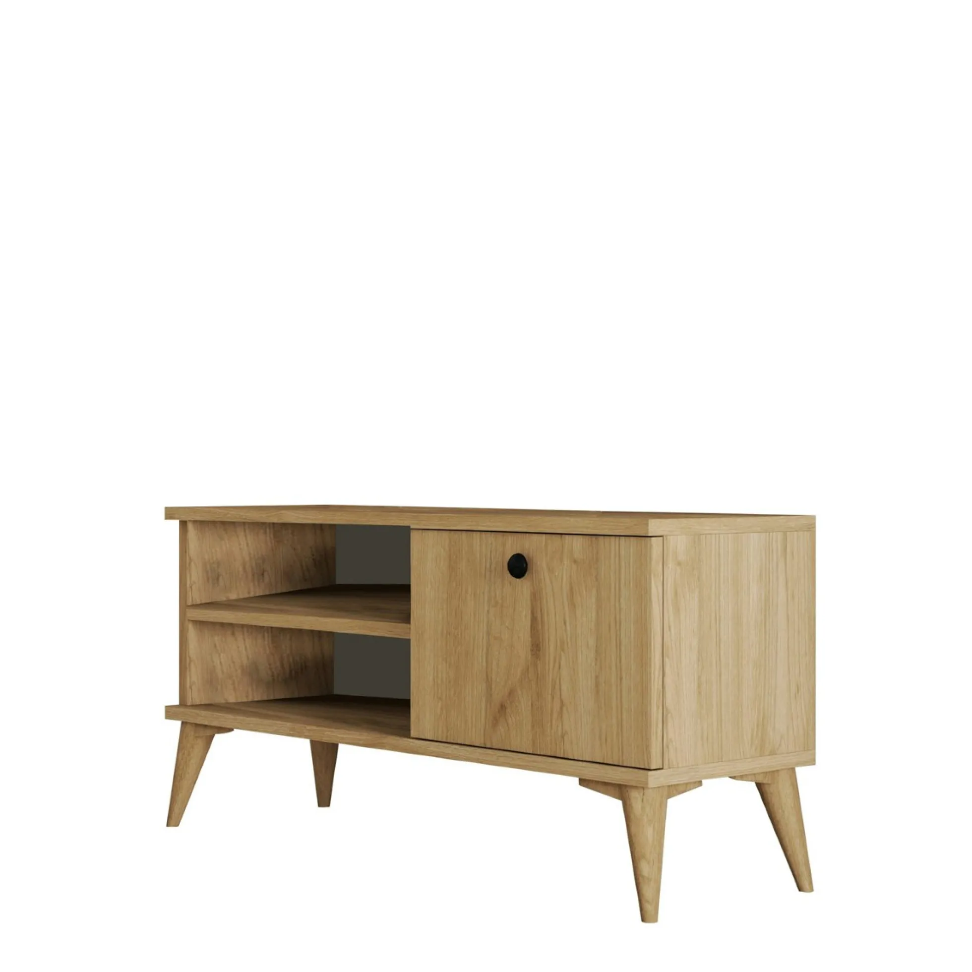 Petit meuble TV scandinave décor bois clair 1 porte UMEA