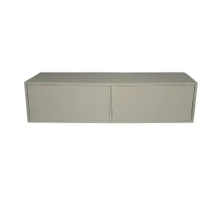 Petit meuble TV suspendu bois sable 2 portes JUNO