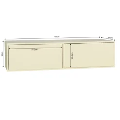 Petit meuble TV suspendu bois sable 2 portes JUNO