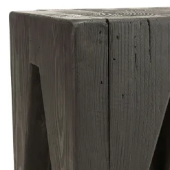 Petit tabouret pin recyclé noir CRACOVIE