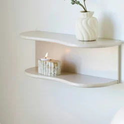 Photophore moderne en ciment tons chauds
