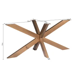 Pied de table mikado en métal bronze pour tables rectangulaires / ovales de 200 à 240 cm RALF