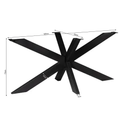 Pied de table mikado en métal noir pour tables rectangulaires / ovales de 200 à 240 cm RALF