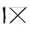 Pied métal noir en X pour table à manger