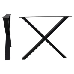 Pied métal noir en X pour table à manger