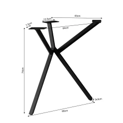 Pieds de table en métal noir pour table rectangulaire (lot de 2) RALF