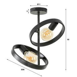 Plafonnier design 2 anneaux RALF