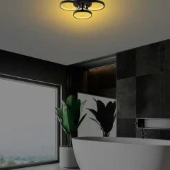 Plafonnier LED noir moderne – 3 anneaux VIESTE