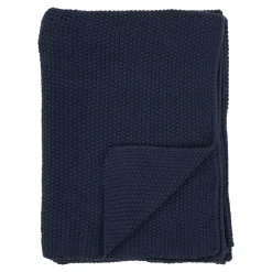 Plaid canapé bleu marine - maille de coton recyclé FALLON