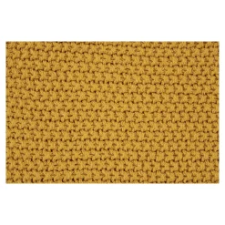 Plaid canapé moutarde - maille de coton recyclé FALLON