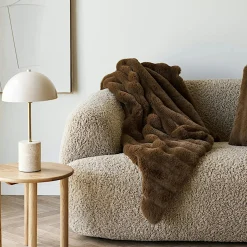 Plaid fausse fourrure marron FALLON