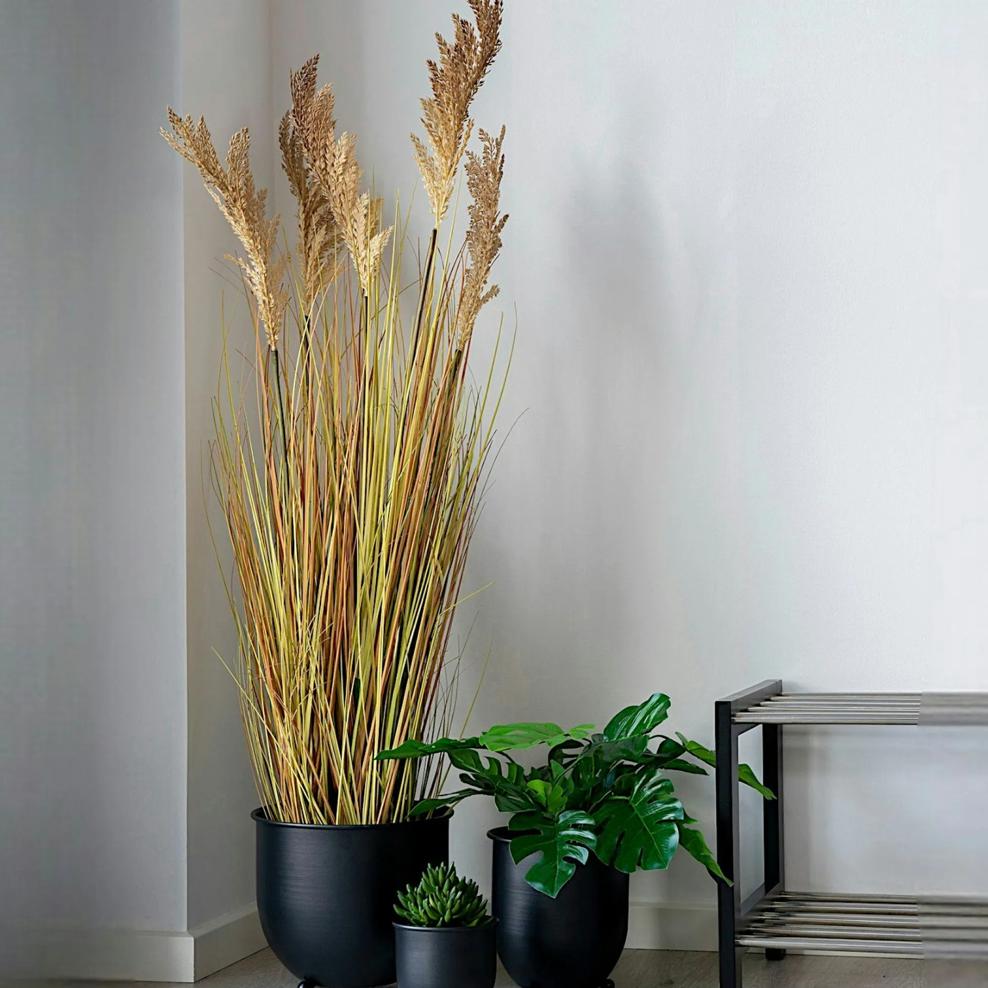 Plante artificielle graminée en pot H 110 cm