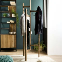 Portemanteau bois de teck recyclé SWING