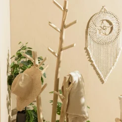 Porte-manteau design naturel 3 branches de teck MANAK