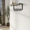 Portemanteau métal fini bronze 10 crochets 1 étagère RALF