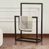 Porte-serviettes sur pied - 2 barres noires, style design SFAX