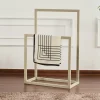 Porte-serviettes sur pied - 2 barres taupe, style design SFAX