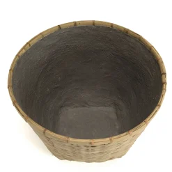 Pot de fleurs rond bambou et béton D60 cm HERCULE