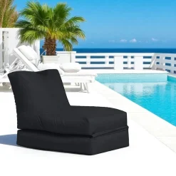 Pouf bain de soleil extérieur noir ARTA
