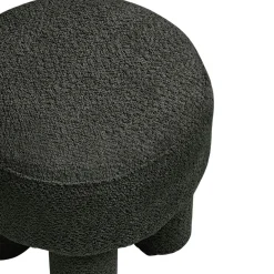 Pouf bouclette gris charbon à pieds larges BERLIN
